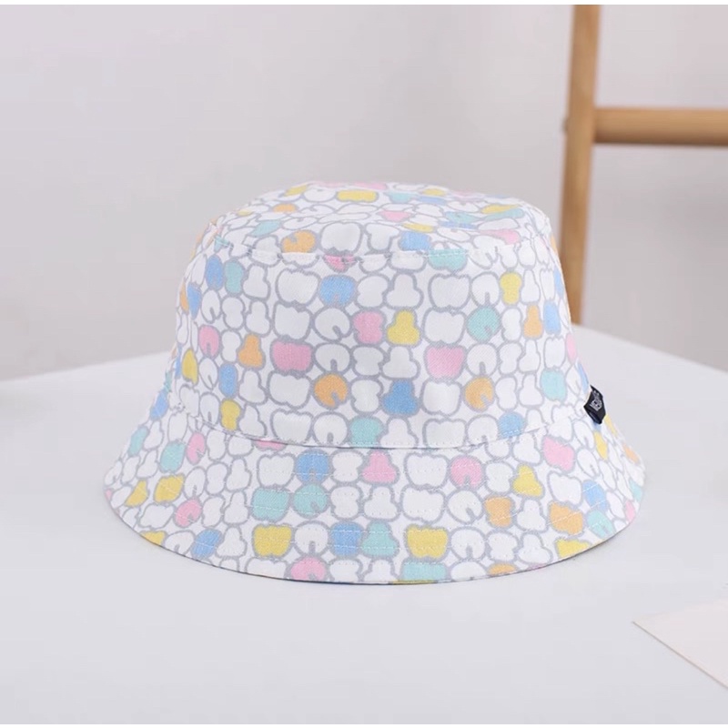 Mũ vành/nón vành cho bé cao cấp hoạ tiết mặt gấu, mickey, chữ cái ms60896