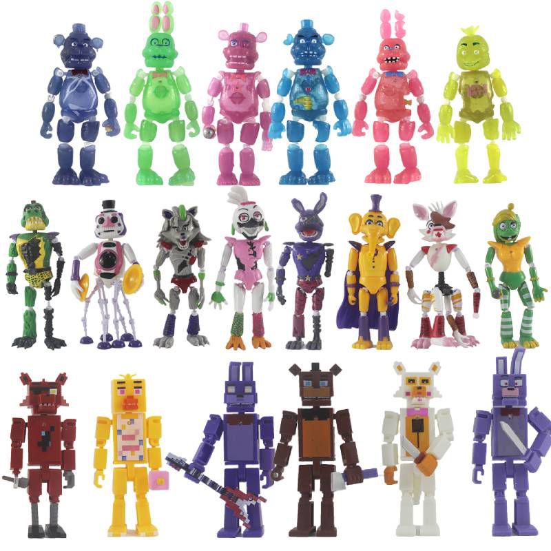 6/8PCS Kids New Five Nights At Freddy Character Luminous Lighting Action Figure Toys Gift