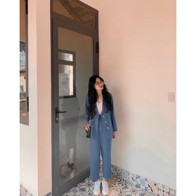 💙 Set vest 3 món: áo 2s, khoác vest, quần tây suông 💙