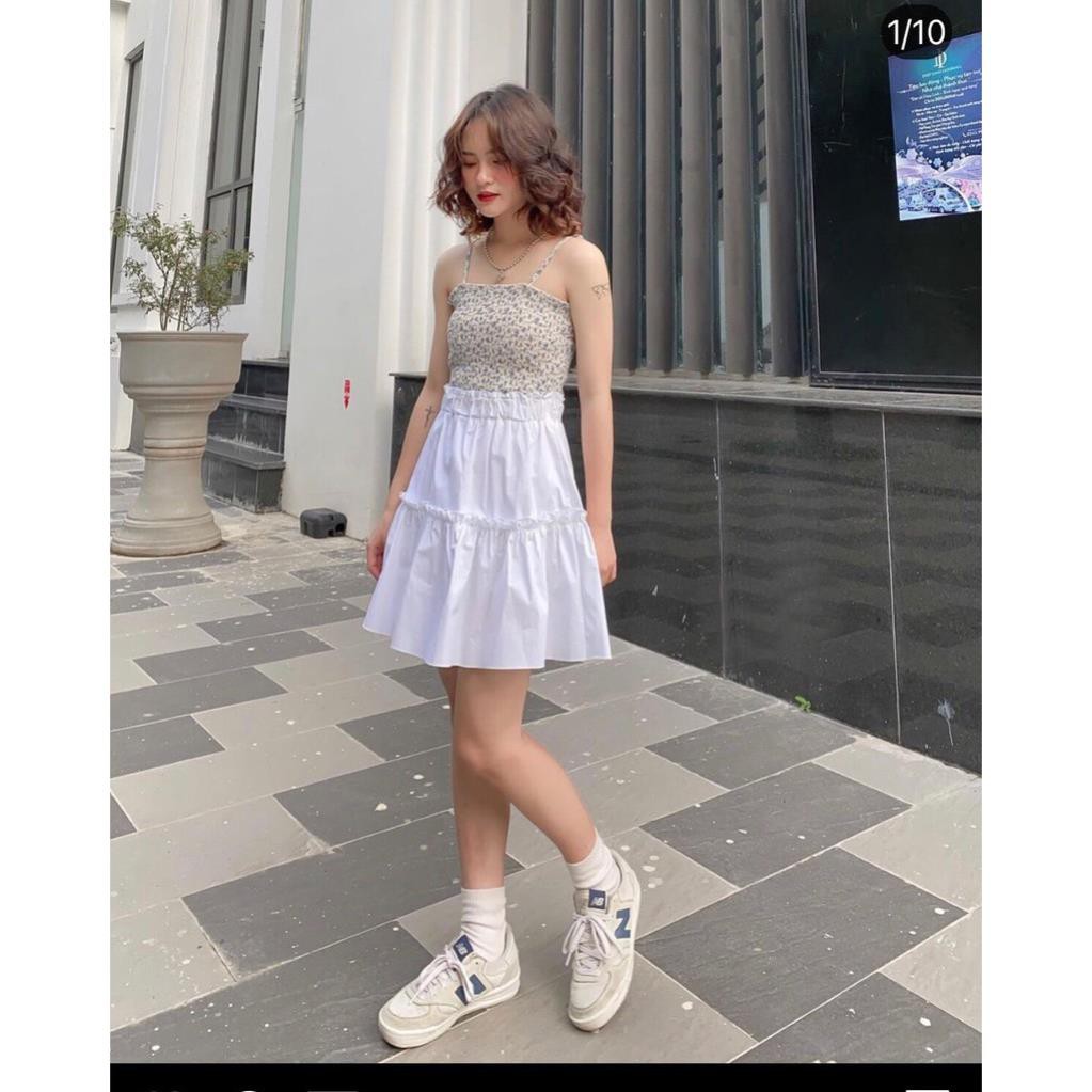 Chân Váy Xòe 2 Tầng Chất Đũi Kèm Lót | BigBuy360 - bigbuy360.vn