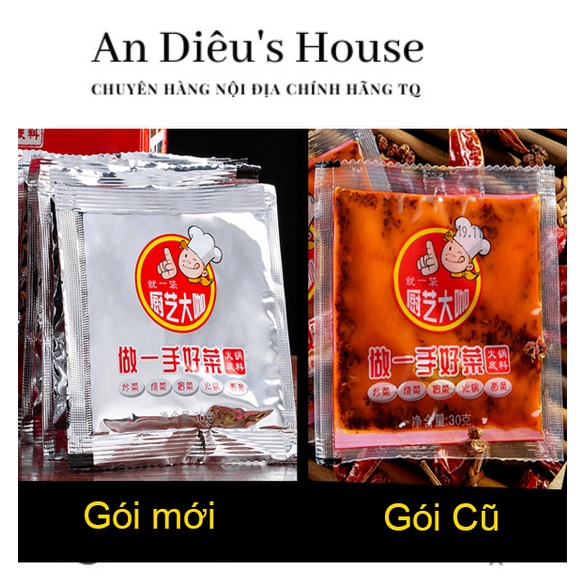 Gia vị lẩu Malathang, gia vị món xào cay tê malathang gói nhỏ 30gr