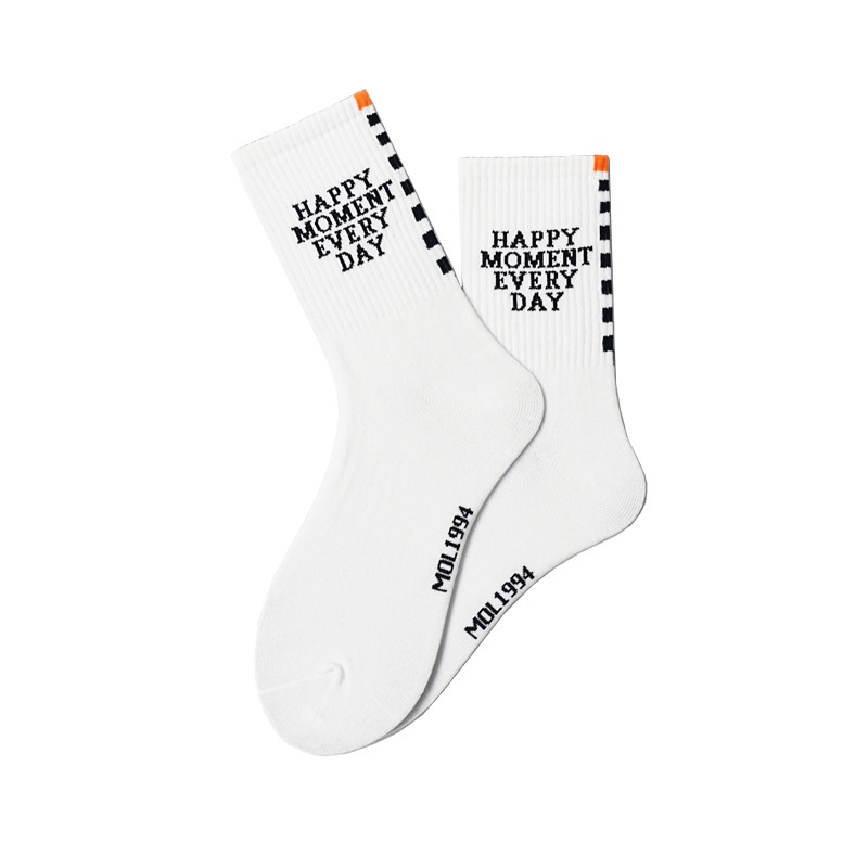 Vớ cotton WAFNHA D583 họa tiết chữ thời trang cho nam và nữ