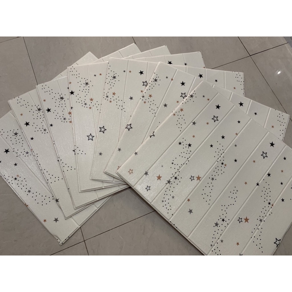 Xốp dán tường hoa văn màu trắng 70 x 77 cm dày 5mm CÁCH ÂM CÁCH NHIỆT giá hủy diệt