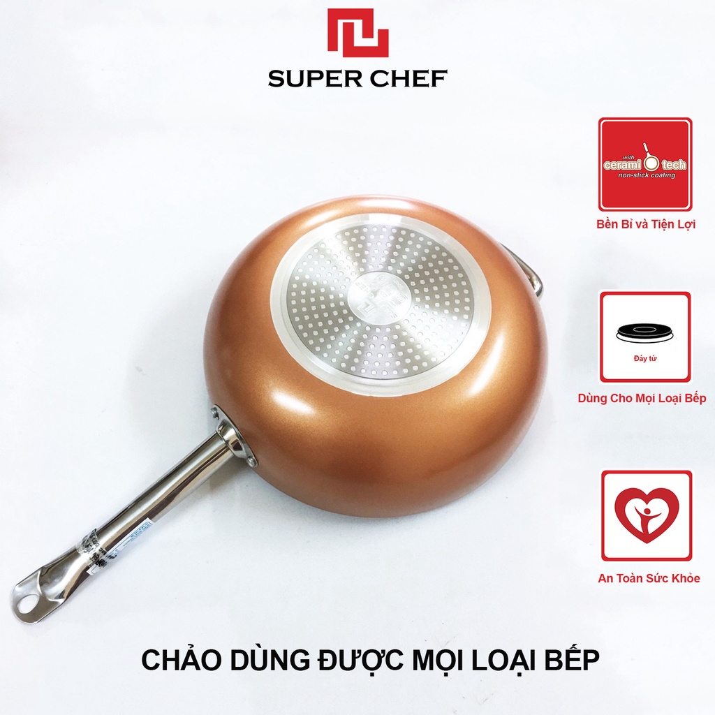 [Mã BMBAU50 giảm 7% đơn 99K] Chảo Xào Chống Dính Bếp Từ Super Chef Siêu Bền