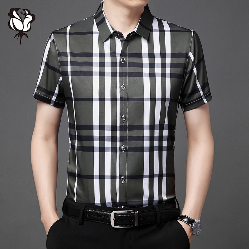 Áo Sơ Mi Ngắn Tay In Họa Tiết Thời Trang Công Sở Dành Cho Nam