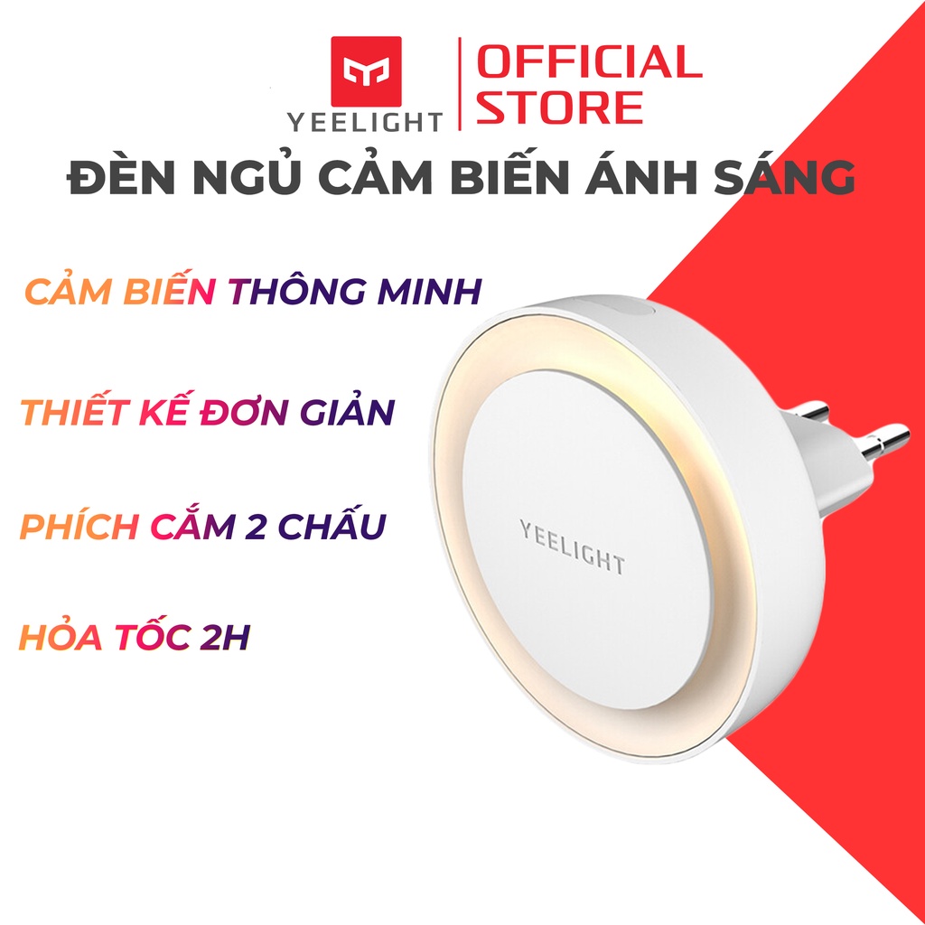 Đèn ngủ cảm biến ánh sáng Yeelight YLYD11YL, dạng phích cắm phù hợp phòng ngủ, bếp, cầu thang, treo tường, phòng tắm
