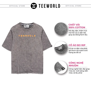 [Mã LTP50 giảm 50000 đơn 150000] Áo thun Teeworld Wash Xám Logo Teeworld Vàng T-Shirt Nam Nữ Form Rộng Unisex
