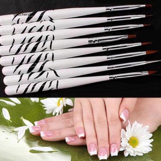 Set cọ vằn làm móng nail 8 cây