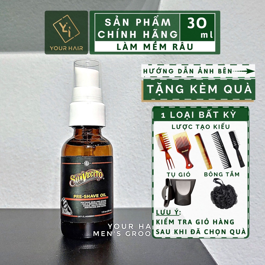 Dưỡng mềm râu trước khi cạo Suavecito Pre-shave oil - 30ml