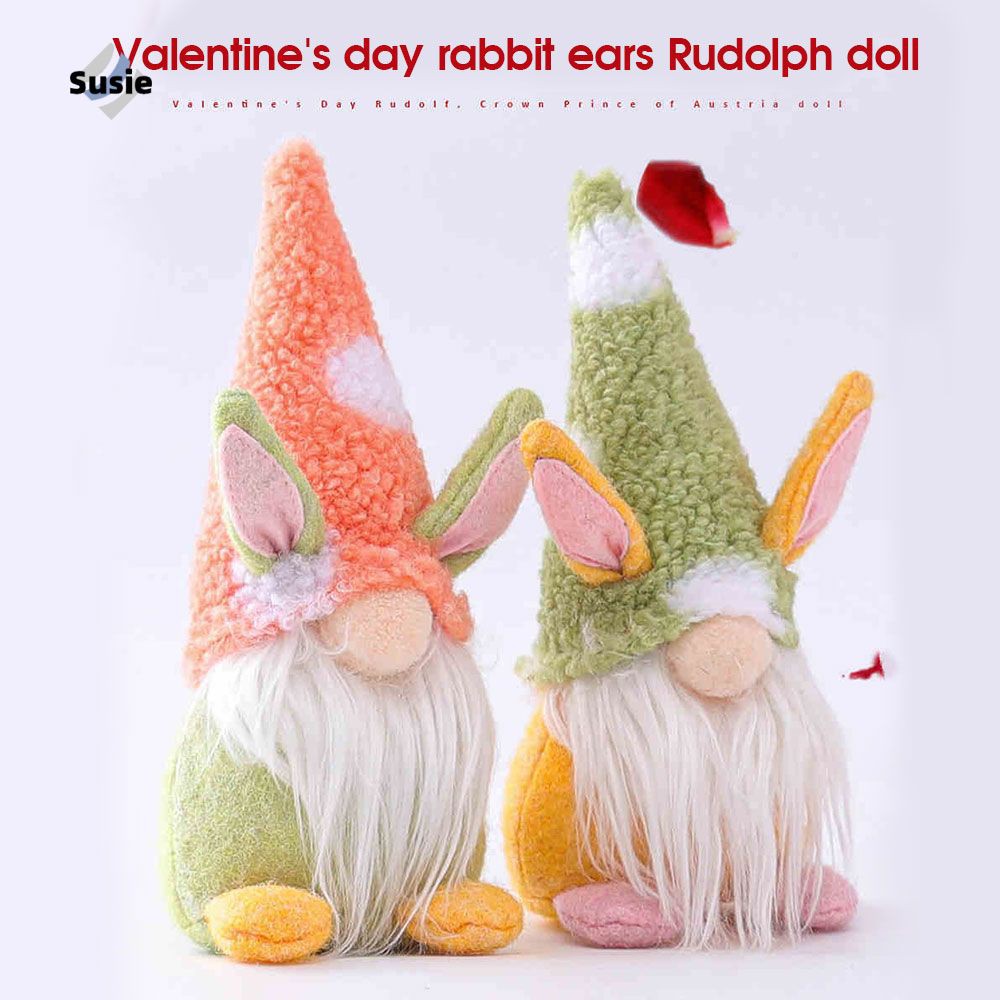 Easter faceless doll ornaments desktop cartoon rabbit doll ornaments holiday decoration dolls 【Susie】
