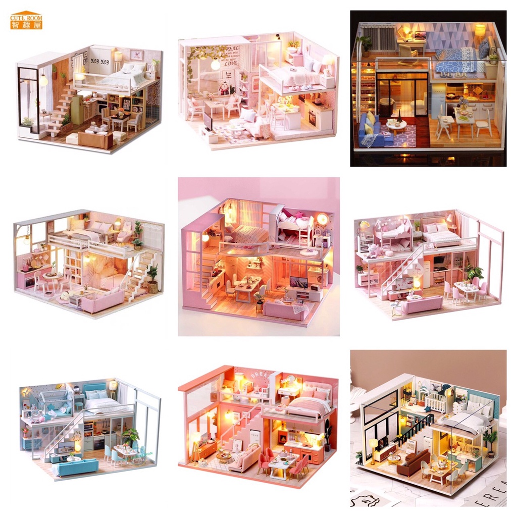 ( SẴN HÀNG ) Bộ Đồ Chơi Thủ Công Lắp Ghép Ngôi Nhà Gỗ Mơ Ước DIY - Tạng Keo Sữa + Mica
