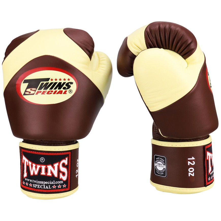 Găng tay Boxing Muay Thai Twins BGVL-13 X-Patterm - Dark Brown/Vanila