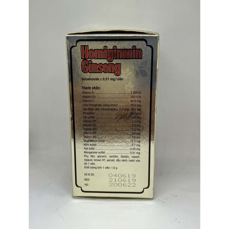 Viên Uống Homiginmin Gingseng Bổ Sung Các Chất Cần Thiết Cho Cơ Thể, Tăng Sức Đề Kháng Và Nâng Cao Thể Chất