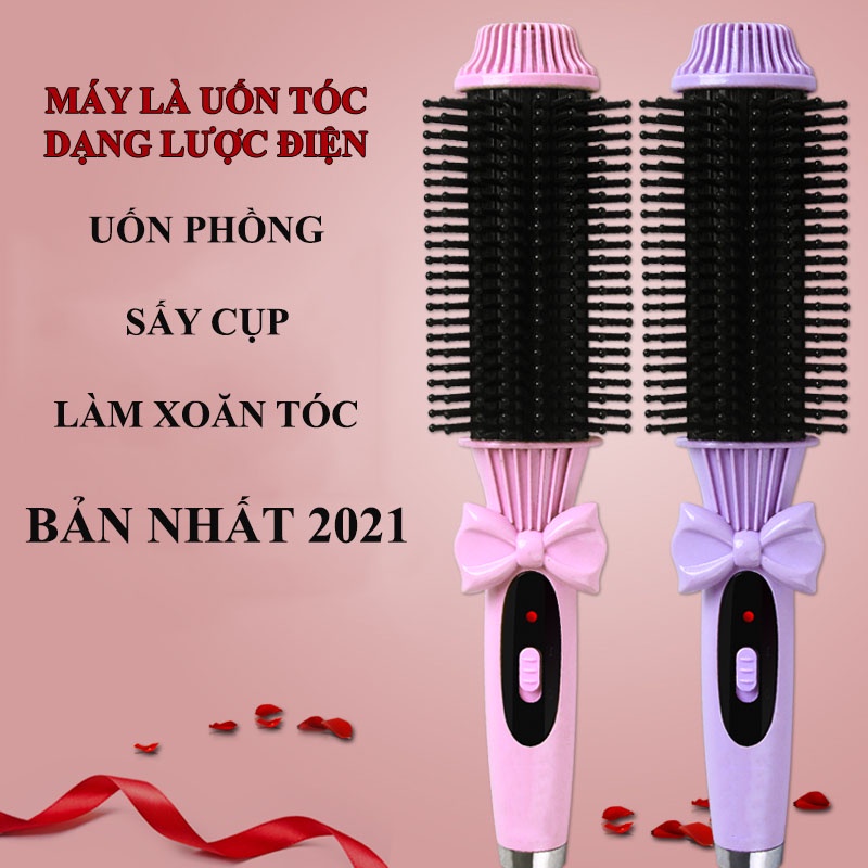 Máy là tóc dạng lược có nơ, Máy uốn tóc uốn tóc tự động Tạo lọn gợn sóng tốc độ 200 vòng /01 phút Bảo hành