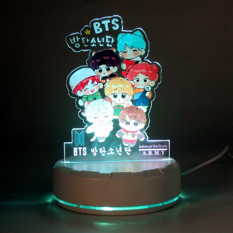 Đèn Led Nhiều Màu Hình Nhóm Nhạc Bts Thẻ