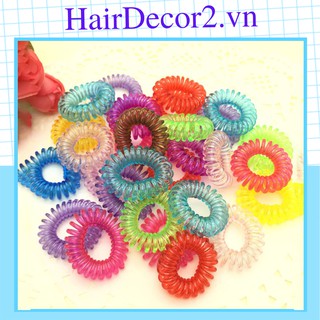 Dây buộc tóc xoắn phong cách đơn giản nhiều màu trẻ trung