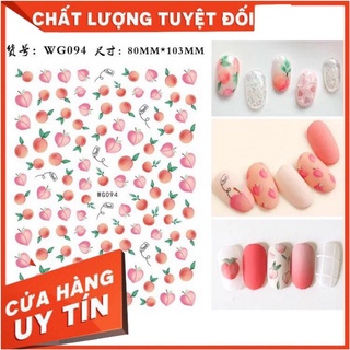 Sticker quả đào trang trí móng tay