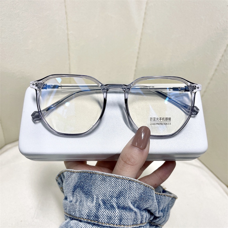 Mắt Kính Gọng Vuông Trong Suốt Siêu Nhẹ Chống Ánh Sáng Xanh TR90 Thời Trang Cao Cấp