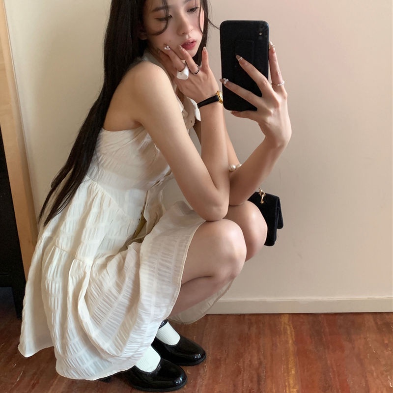 Váy Chiffon Không Tay, Cổ Polo, Kiểu Mới Dành Cho Nữ