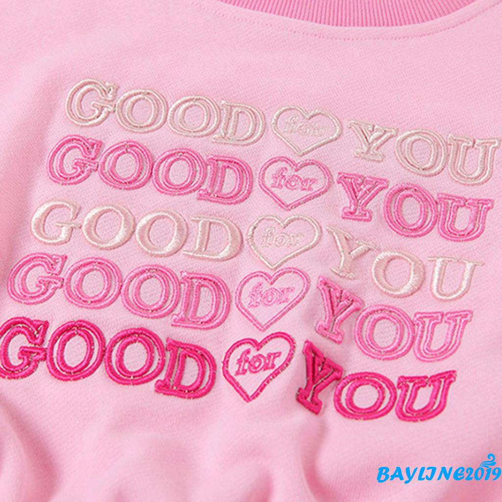 Áo Croptop Dài Tay Thêu Chữ Thời Trang Nữ Trẻ Trung