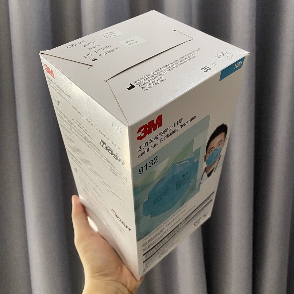 Khẩu trang 3M N95 NIOSH 9132 chuyên dùng cho phẫu thuật, lọc bụi mịn và siêu mịn PM 0.3