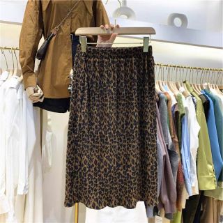 chân váy da beo dáng dài  xếp ly
