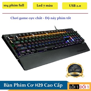 Bàn phím văn phòng, Bàn phím cơ loại dài H29 Thiết kế chắc chắn, led 7 màu đẹp mắt , bền – Kiểu dáng mạnh mẽ, cá tính