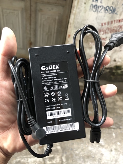 Adapter-nguồn máy in godex 24v 2.5a chính hãng