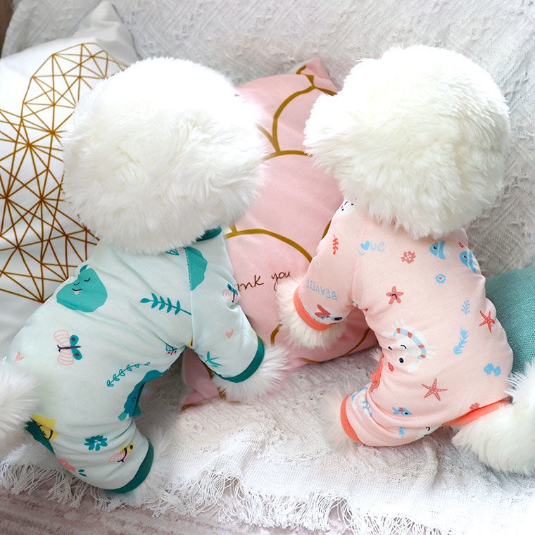 ✟❆ﺴQuần áo cho chó cưng mùa hè mỏng Teddy Bichon con chó nhỏ mèo bốn chân chống lông quần áo ở nhà mùa xuân và mùa hè