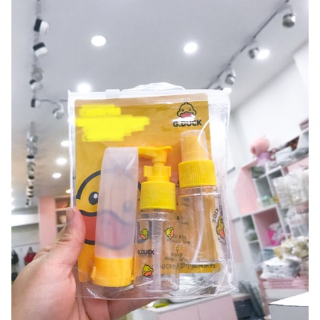 Bộ chiết set3 mini Vịt vàng G.Duck dễ thương kèm túi zip đựng tiết kiệm tiện lợi