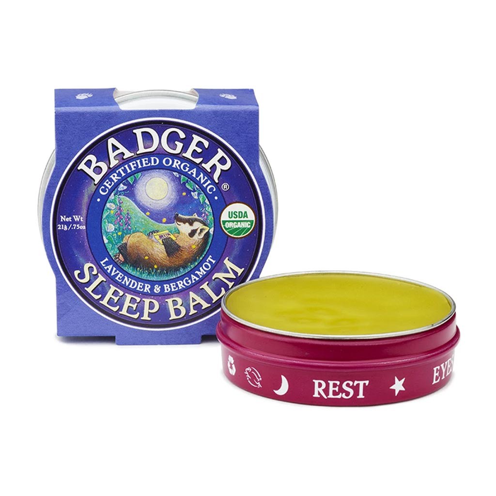 Sáp dầu hữu cơ giúp ngủ ngon BADGER Sleep Balm organic giúp dễ ngủ an toàn cho người lớn và trẻ em - 21g 56g