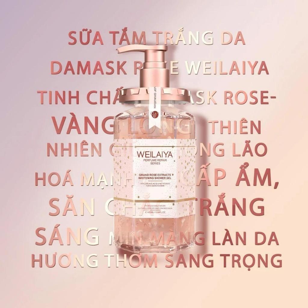 Sữa tắm trắng da Weilaiya cánh hoa hồng hương nước hoa quyến rũ 450ml