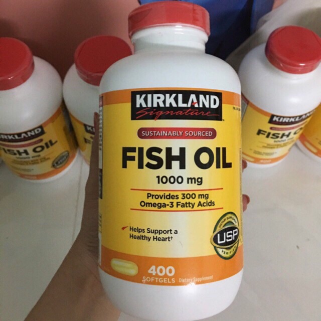 Viên dầu cá KIRKLAND FISH OIL 1000 mg của Mỹ 400 viên