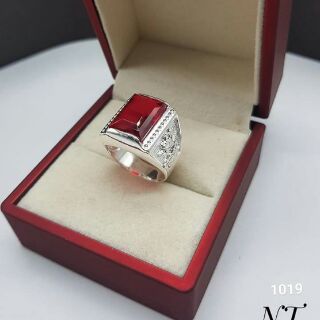 Nhẫn bạc ta cho Nam mặt đá vuông