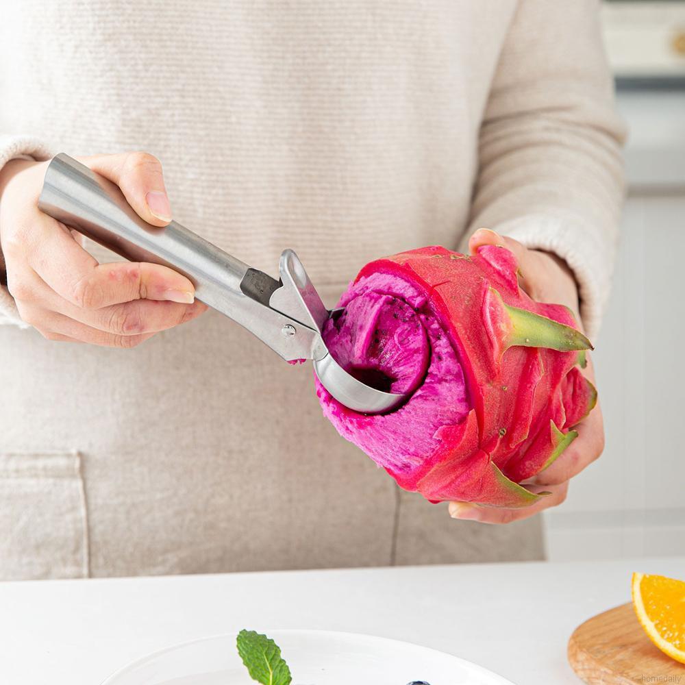 Ice Cream Scoop Stainless Steel Ice Cream Spoon Metal Icecream Cookie Scoop Melon Fruit Baller Ice Ball Maker Kitchen