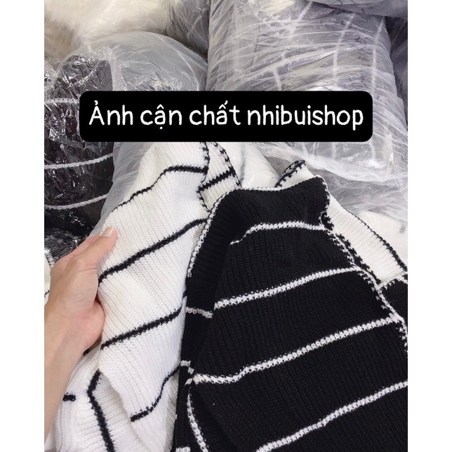 Áo len kẻ vạt chéo co giãn sexy