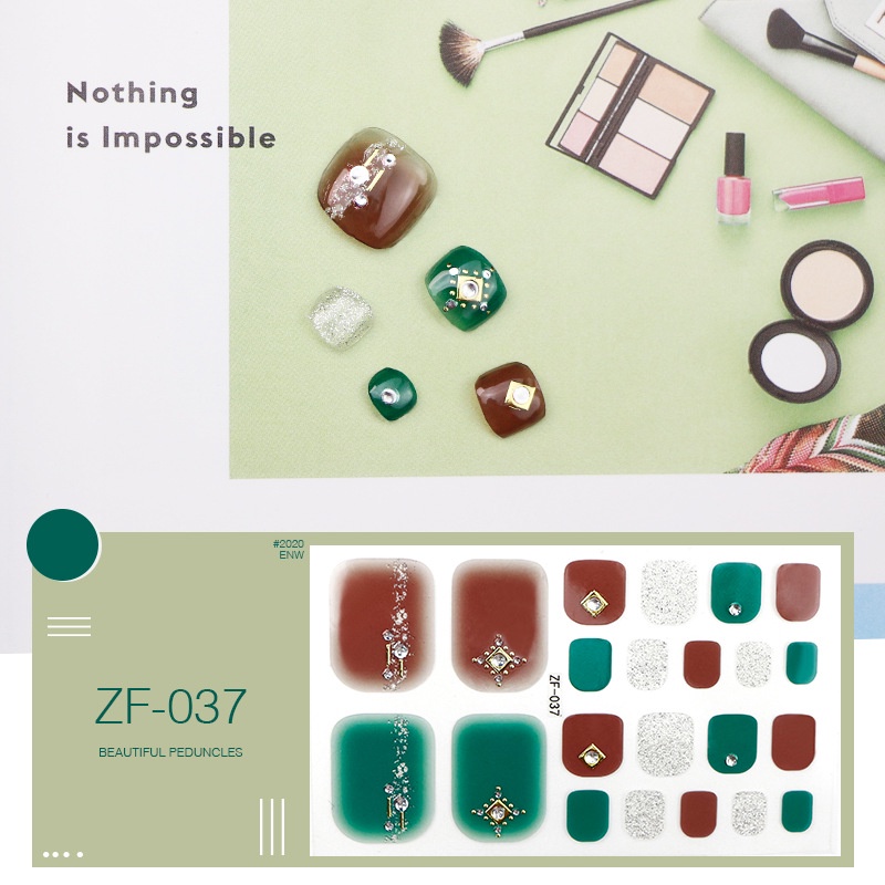 Miếng Dán Móng Chân 3D Tầm Nhìn 3D Màu Đồng Bền Bỉ Không Độc Hại