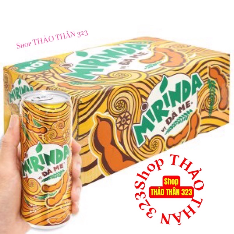 Nước Giải Khát Mirinda Vị Đá Me Lon 330ml