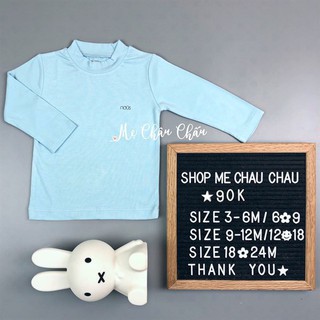 Nous Áo cổ 3cm xanh nhạt