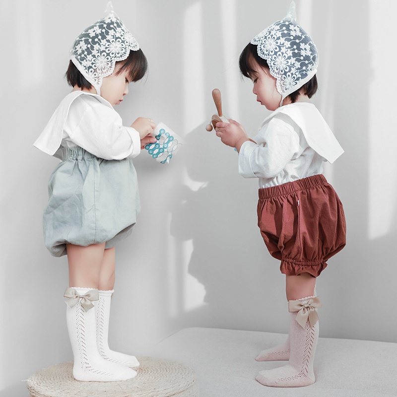 Tất vớ đùi cho bé gái NEMO BABY siêu xinh gắn nơ thiết kế viền thoáng khí phong cách vintage Hàn Quốc mới nhất TL07