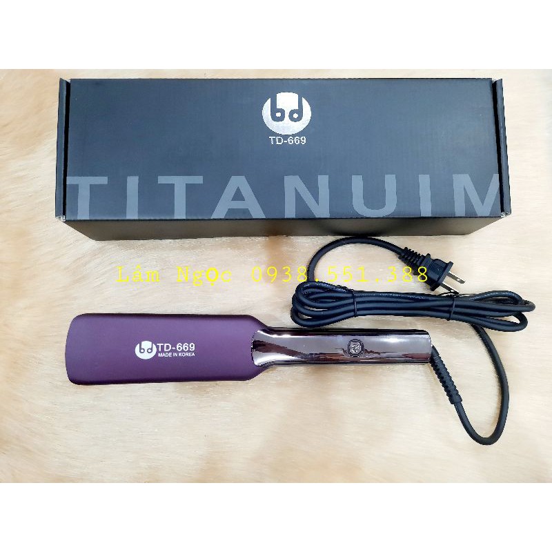 Máy kẹp duỗi tóc CAO CẤP TITANIUM TD 669 🥰 Loại 1 🥰 ép siêu thẳng độ bền cao bề mặt gương kéo mềm tay không cắn rít tóc