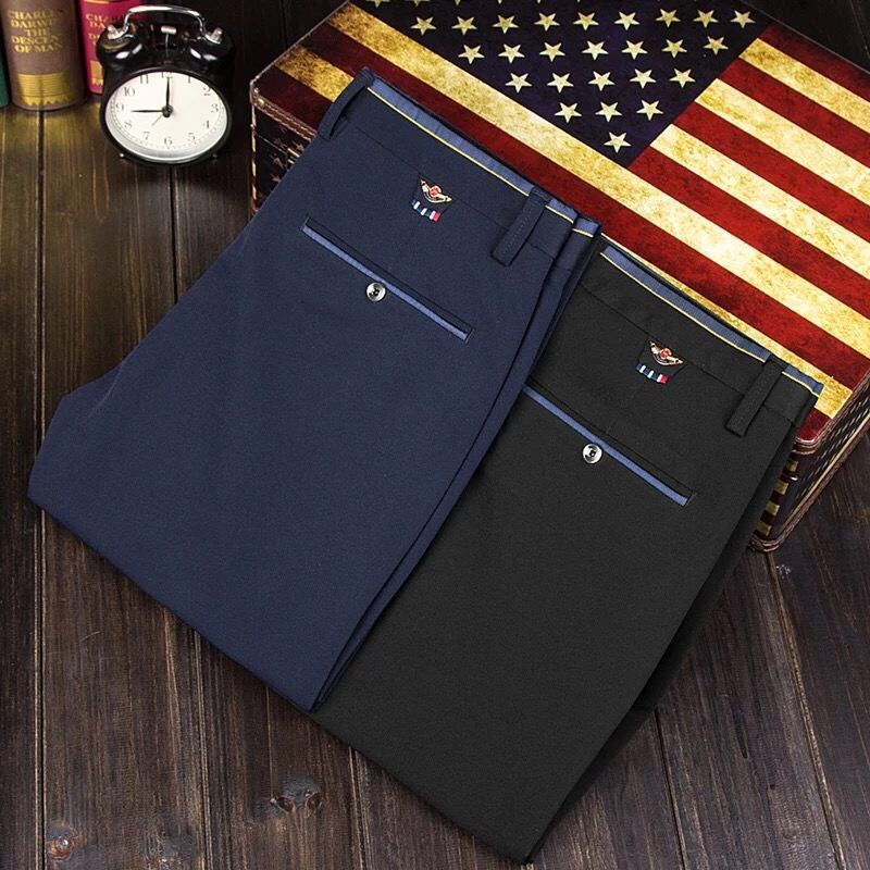 Quần Tây Công Sở Âu Nam Hàn Quốc Co Giãn Mỏng Quần Âu Cạp Cao Nam Cao CấP Big Size Slimfit Big Size