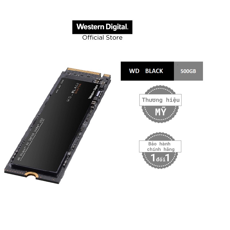 SSD Western Digital Black SN750 PCIe Gen3 x4 NVMe M.2 500GB WDS500G3X0C