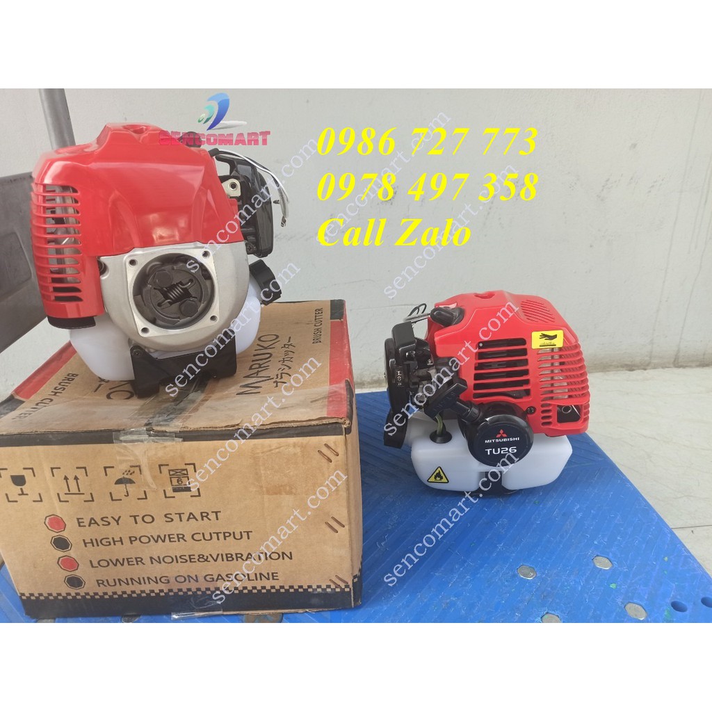 Động cơ máy cắt cỏ 2 thì xăng pha nhớt Mitsubishi tu26 giá siêu rẻ