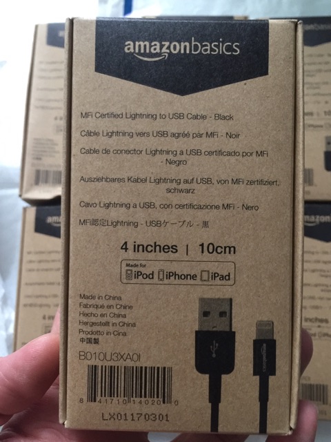 Cáp Iphone AmazonBasics Lightning 10cm
