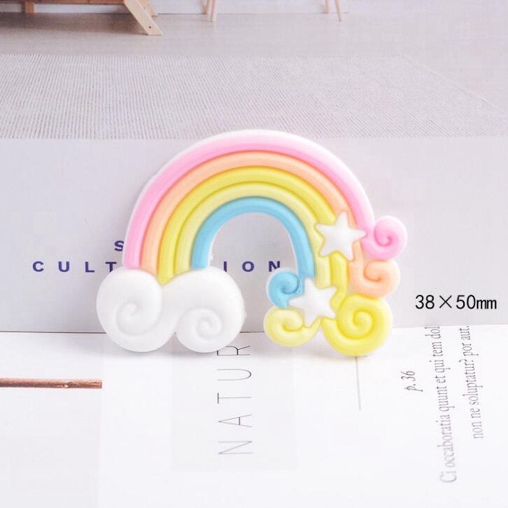 Bộ 10 Miếng Dán Pvc Hình Cầu Vồng Hoạt Hình Trang Trí Sổ Tay / Đồ Thủ Công Diy