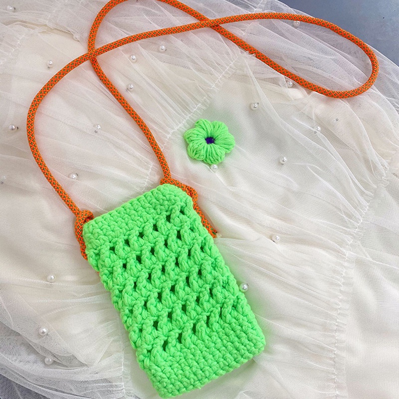 Túi Đeo Vai Đan Len Đựng Điện Thoại Xinh Xắn Thời Trang