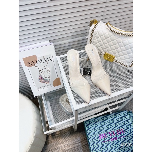 Giaỳ Guốc Zara Quai Trong trắng Gót nhọn 7p Mềm Êm Fullbox Hãng Cao Cấp.