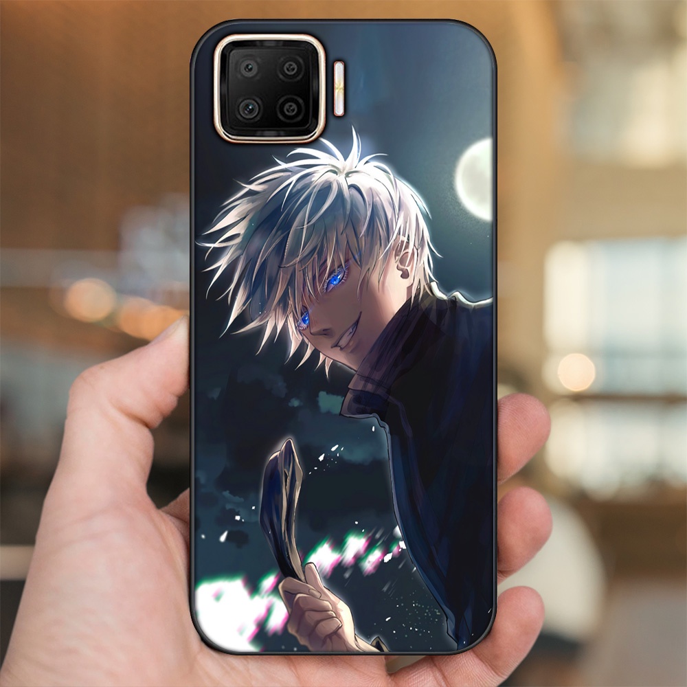 Ốp lưng Oppo A73, A93 4G viền đen in hình Satoru Jujutsu Kaisen