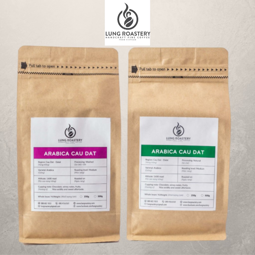 COMBO CÀ PHÊ HẠT ARABICA CẦU ĐẤT - MỖI GÓI 250G